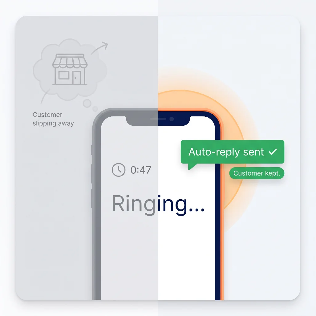 Ringing phone automatically sending a text reply so the customer isn't lost